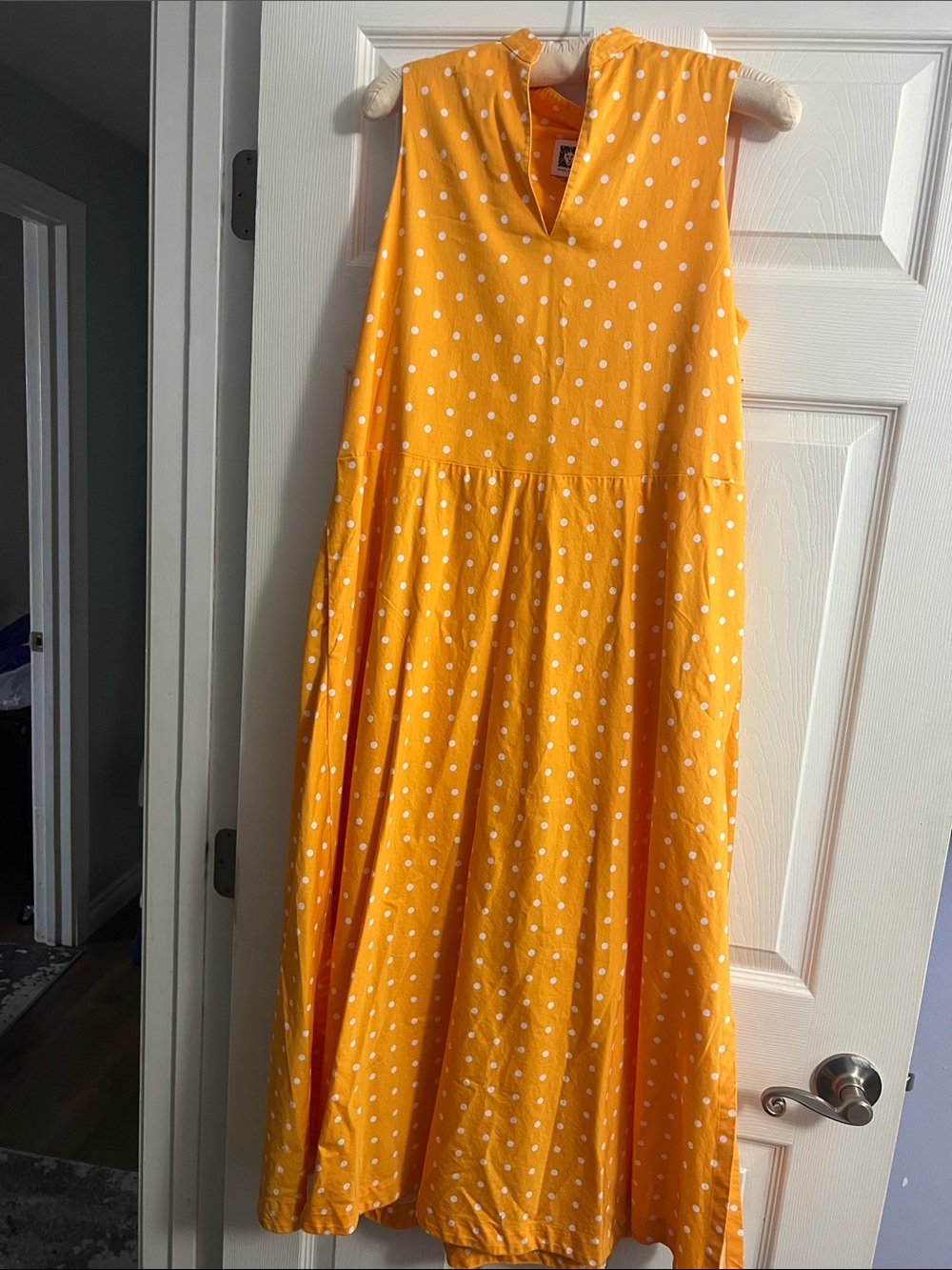 Anne Klein Yellow Polka Dot Midi Dress